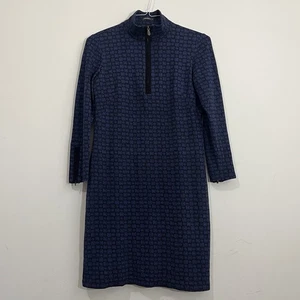 J. McLaughlin Womens Bedford Dress Catalina Cloth Print Jersey Stretch Blue Sz M - Picture 1 of 18