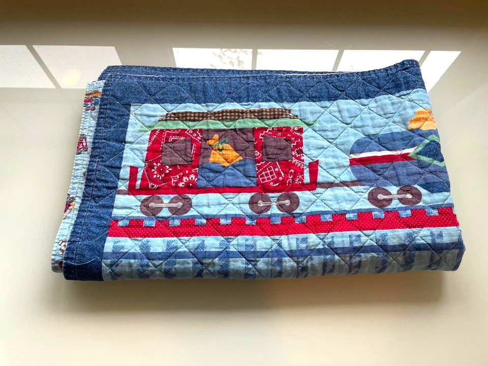 COCALO BABY Kids Crib EMBROIDR ANIMALS CHRISTMAS TRAIN NURSERY BEDDING Quilt Set - Image 1 of 1