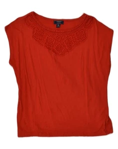 CHAPS Womens Blouse Top UK 18 XL Red Cotton AF08 - Picture 1 of 2