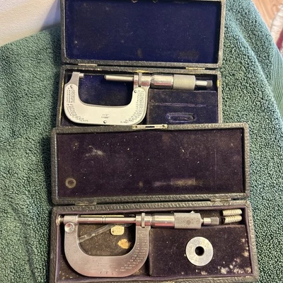 GERMAN MADE SUPREME 1-2" MICROMETER 1/10000" plus Brown & Sharpe USA vintage lot - Image 1 of 4