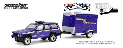Greenlight Hot Pursuit Hitch & Tow 2001 Jeep Cherokee w/Cargo Trailer 32315-B - Image 1 of 2