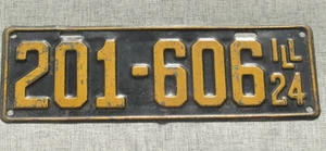 expired 1924 Illinois License Plate 201-606 (3+ years old) - Picture 1 of 2