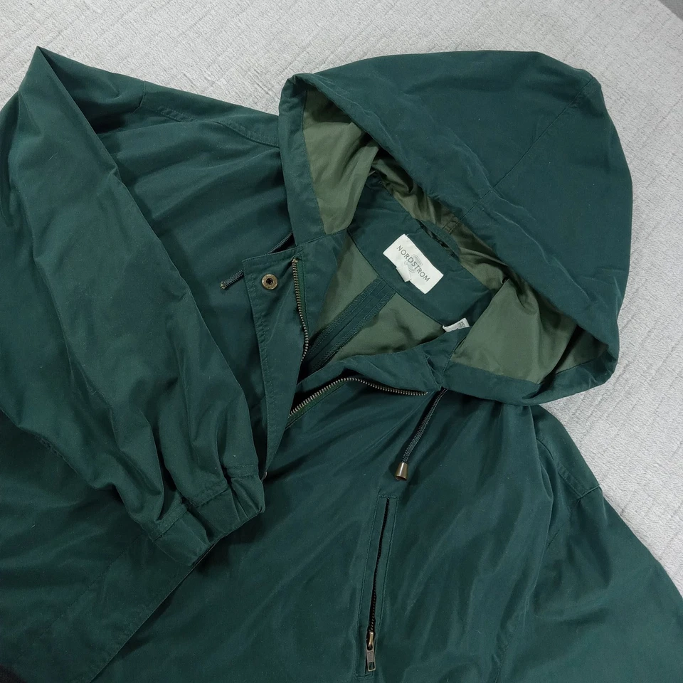Chaqueta de lluvia Nordstrom verde oscuro poliéster talla mediana Foto 1 de 4