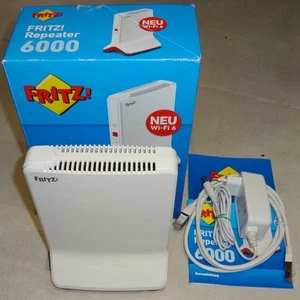 AVM FRITZ!Repeater 6000 WiFi 6 (AX) 2400+2400+1200 Mbps 2x LAN komplett OVP - Bild 1 von 2