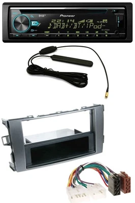 Pioneer CD MP3 AUX DAB USB Autoradio für Toyota Auris 07-12 anthrazit-grau - Bild 1 von 4