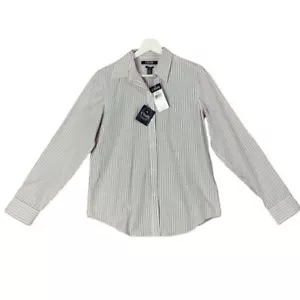 Top donna CHAPS RALPH LAUREN senza bottoni ferro TG M righe lavoro ufficio business NUOVO - Foto 1 di 10