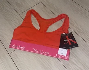 Calvin Klein QF7281 Pride This Is Love Tonal Unlined Bralette Bra Womens XS New - Picture 1 of 6