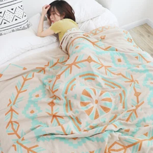 Blankets Summer Quilt Bed Cover Flat Sheet 4 Layers Cotton Gauze Towel Blanket - Picture 1 of 16
