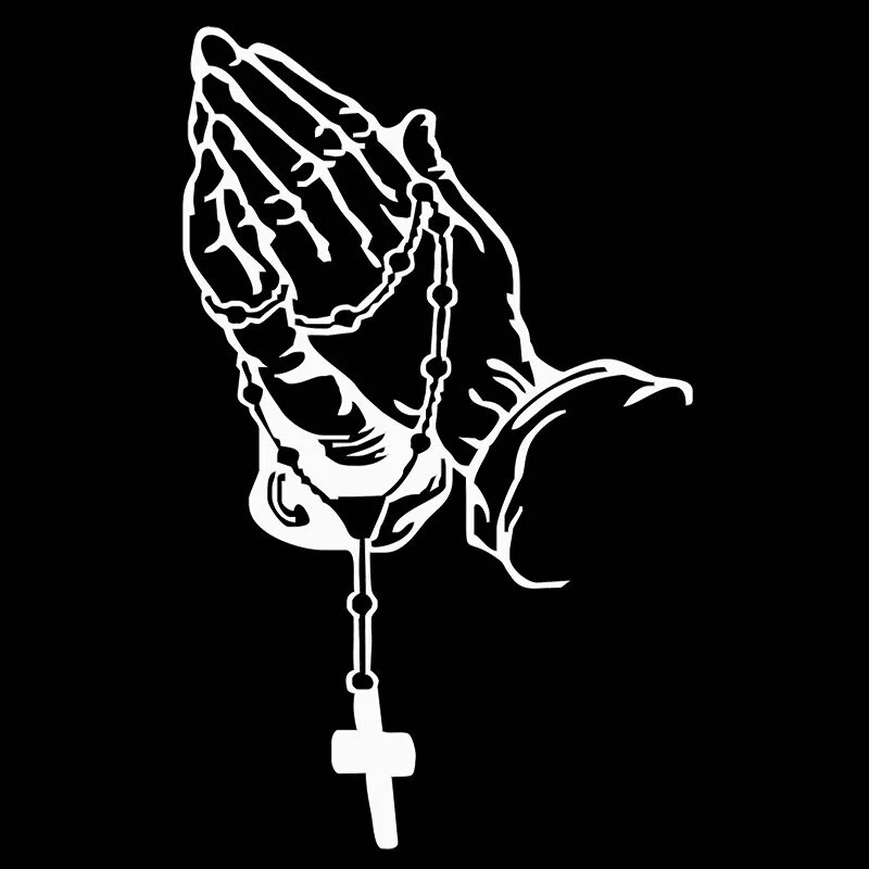 Rosario Manos Rezando Dios Bendiga Troquelado Auto Calcomanía Coche Camión Ventana Vinilo Adhesivo Foto 1 de 4