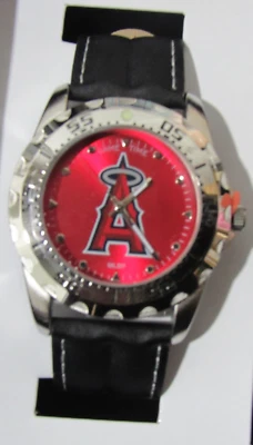 MLB Los Angeles Angels Baseball Men's Watch Diver Style New Battery Game Time - Image 1 of 4