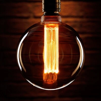 Auraglow Mysa LED Light Bulb Vintage Retro Edison Decorative E27 G125 Globe - Image 1 of 3
