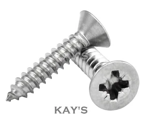 A4 MARINE GRADE STAINLESS STEEL COUNTERSUNK SELF TAPPING WOOD SCREWS CHIPBOARD - Picture 1 of 11