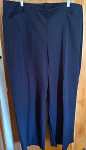 Old Navy women's 2X, wide leg high-rise pull-on pants, navy, front pockets - Picture 1 of 4