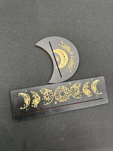 Soporte de madera para cartas del tarot 2 piezas con forma de luna y soporte de exhibición rectangular - Imagen 1 de 2