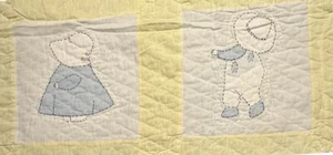 Vintage Cutter Quilt Stück 14” x 29” Sunbonnet Sue & Overall Sam #6 - Bild 1 von 10