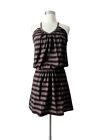 ELLA MOSS Dress Brown Stripes Tank Summer Knit Mini XS