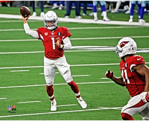 Kyler Murray Arizona Cardinals Unsigned Throwing in Win vs Dallas Cowboys Photo Cover