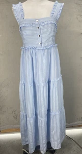 NOM Maternity Emma During After Maxi Tiered Dress Lg Nursing Cottagecore - Picture 1 of 15