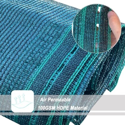 65% Sun Block Backyard Fence Mesh Fabric Shade Cloth Cover w/ Lock Hole in Green - Image 1 of 4