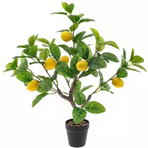 21 Inch Artificial Lemon Tree Potted Plants Fake Lemons Citrus Tree with Blac... - Picture 1 of 6