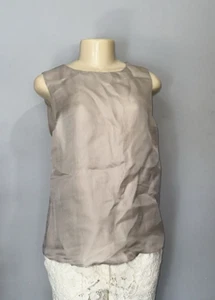 GIORGIO ARMANI BEIGE SEIDE ÄRMELLOSES FREIZEIT TOP / BLUSE Gr. 50 MADE IN ITALY - Bild 1 von 13