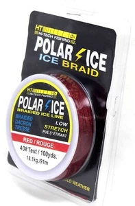 HT PREMIUM POLAR MULTI FILO INTRECCIATO PESCA SU GHIACCIO TIP-UP LINE 40# ROSSO ILR-1040 - Foto 1 di 2