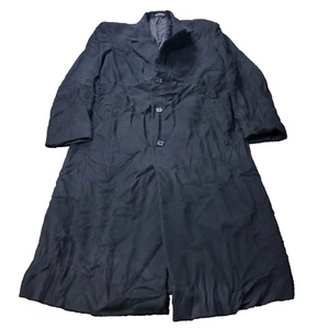 Polo Ralph Lauren Trench Coat Mens 42L Wool Cashmere University Jacket Black - Picture 1 of 14
