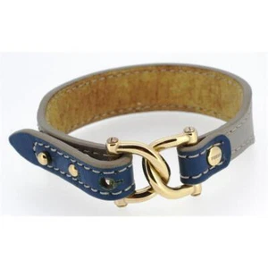 Esprit Damen Armband TiESBR12346 Leder grau blau Edelstahl gold UVP 59,90 - Bild 1 von 1