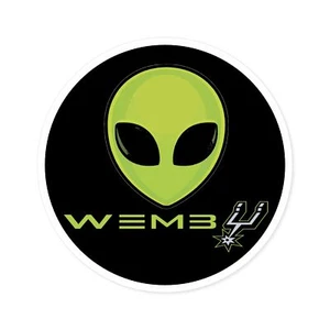 Pegatina redonda The "ALIEN"" Victor Wembanyama interior/exterior San Antonio Spurs 1⁄2 - Imagen 1 de 10