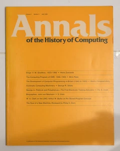 ANNALS OF THE HISTORY OF COMPUTING VOLUME 4 Number 2 April 1982 - Picture 1 of 1