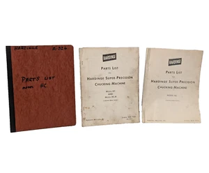 Menge 3: Hardinge HC Super-Präzisions-Spannmaschine Teileliste Handbücher - Bild 1 von 10