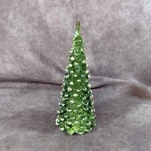 Tabletop LED Lighted Flocked Christmas Tree 6.5” Tall Tested And Working - Picture 1 of 5