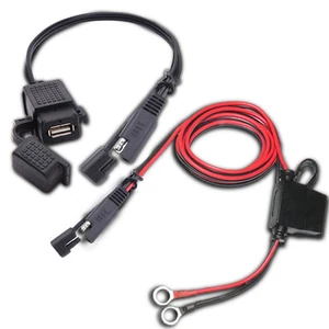 2.1A Motorcycle SAE to USB Adaptor Charger With Wiring Harness Kits for Phone - Foto 1 di 9
