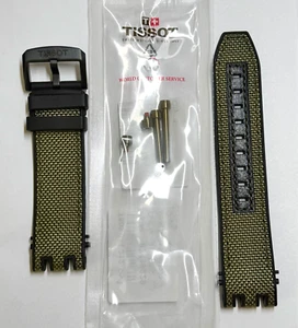 Original Tissot T-Race T115417A / T115427A GREEN / BLACK Rubber Watch Band Strap - Picture 1 of 3