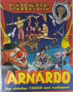 C1990s -  Large Cirkus Arnardo Show Poster - B3 - Picture 1 of 8