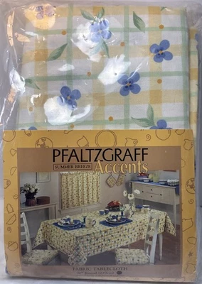 "Mantel redondo de tela Pfaltzgraff Summer Breeze 60"" nuevo en paquete" Foto 1 de 4