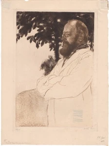 EMIL ORLÍK Original Limited Signed Etching, 1902, Leopold Von Kalckreuth - Picture 1 of 2