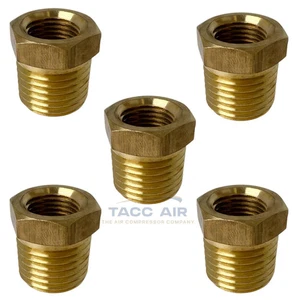 Paquete de 5 adaptadores de buje reductor hexagonal NPT de 1/4" macho x 1/8" hembra - Imagen 1 de 5