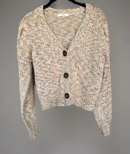 Cárdigan tejido manga larga abullonada abotonada multicolor mediano Q&A para mujer - Imagen 1 de 18