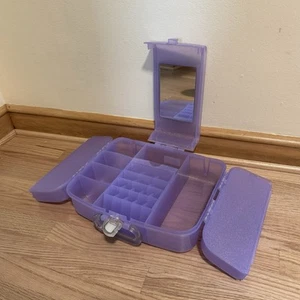 Caboodles Jelly Purple Glitter Large Makeup Storage Travel Case 5667 - Vintage - Picture 1 of 9