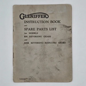 Gleniffer RH & RHR Reversing Gear Manual 1950s Instruction & Parts Book No 101 - Foto 1 di 12