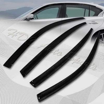 Parasol de ventana de fibra de carbono real para Infiniti Q50 2014-2018 sedán 4 piezas Foto 1 de 4