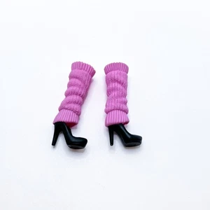 Life In The Dreamhouse Summer Y7449 Barbie Doll Shoes Pink Socks Black Heels - Picture 1 of 3