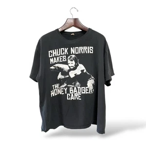Camiseta gráfica Anvil Preencogida Negra Algodón Look Vintage Chuck Norris, XL - Imagen 1 de 3