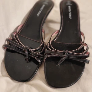 Women's Sandals Shoes Heels Black-Purple by White Stag Size 9, New - Picture 1 of 6