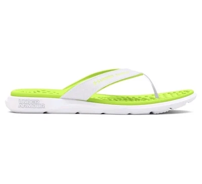Sandalia chanclas Under Armour para mujer talla 8 Ignite Pro Marbella blanca/amarilla neón Foto 1 de 4