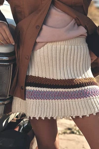 Minifalda tejida Anthropologie Maeve talla XL NUEVA CON ETIQUETAS a rayas línea Apres esquí vacaciones - Imagen 1 de 6