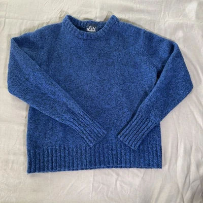 Suéter pulôver vintage Woolrich mistura de lã azul - Imagem 1 de 4