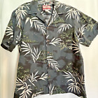 Vintage RJC Blue Tropical Palms Hawaiian Aloha Shirt  Men's Large button up