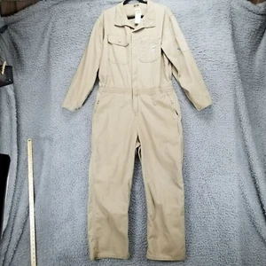 Carhartt Pants Mens 42R Tan Stretch Canvas FR Non-insulated Coveralls Jumpsuit - Picture 1 of 18